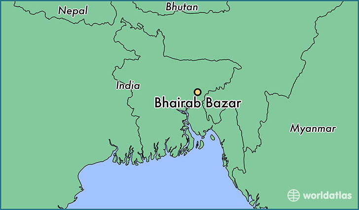 map showing the location of Bhairab Bazar