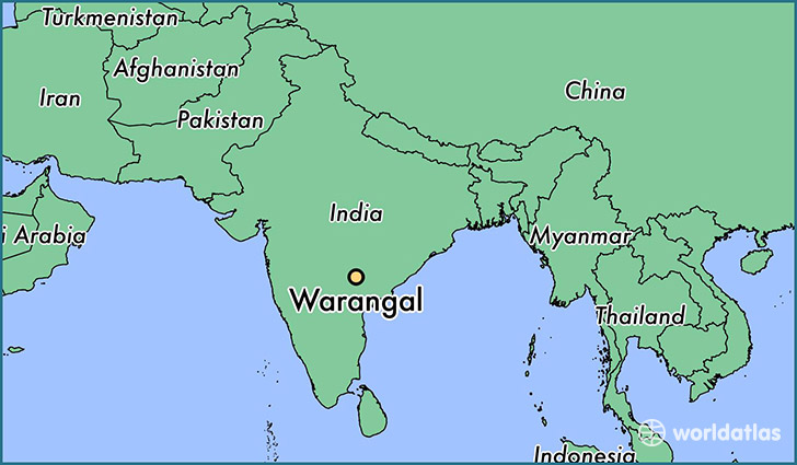 map showing the location of Warangal