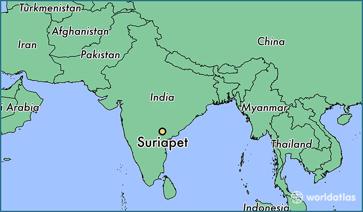 map showing the location of Suriapet