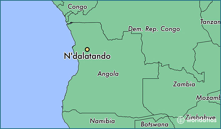 map showing the location of N'dalatando