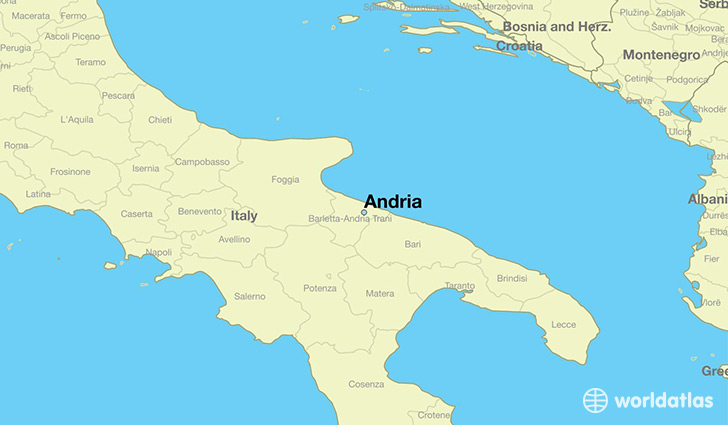 map showing the location of Andria