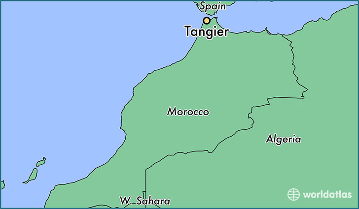 map showing the location of Tangier