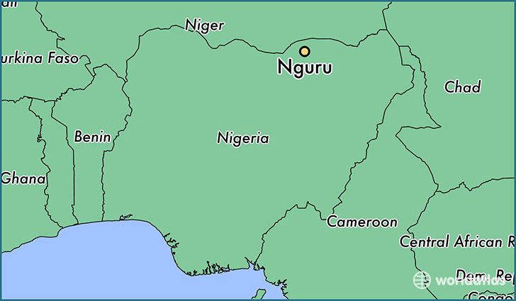 map showing the location of Nguru