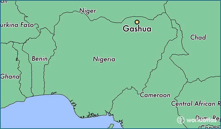 map showing the location of Gashua
