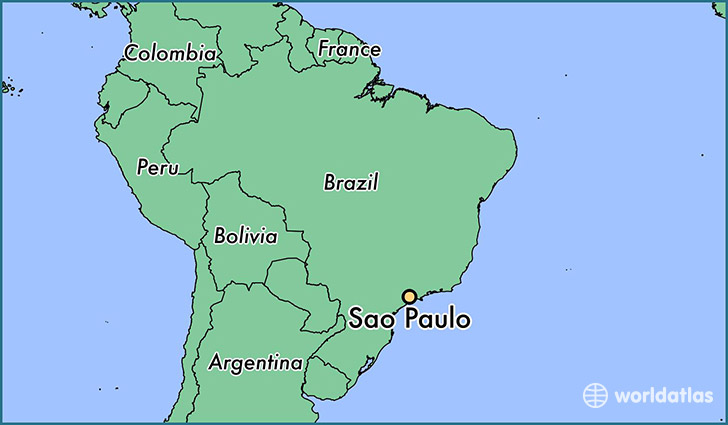 map showing the location of Sao Paulo