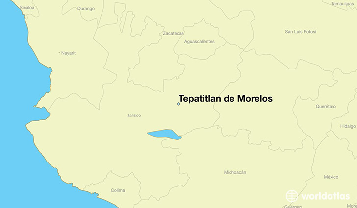 map showing the location of Tepatitlan de Morelos