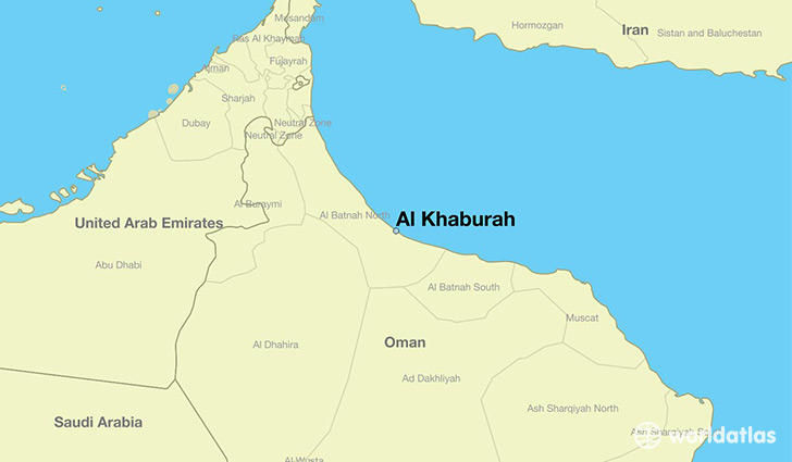 map showing the location of Al Khaburah