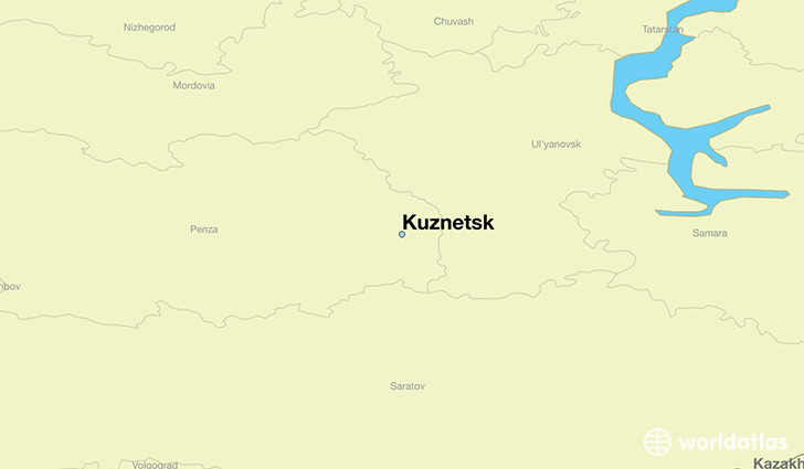map showing the location of Kuznetsk