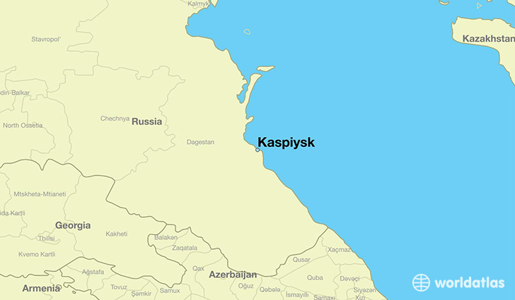 map showing the location of Kaspiysk