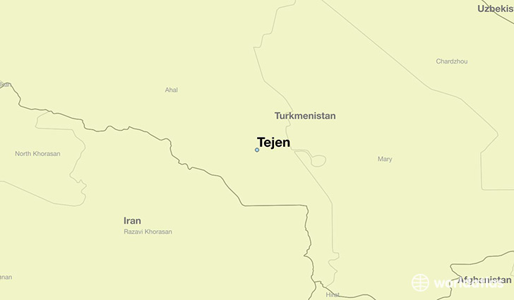 map showing the location of Tejen