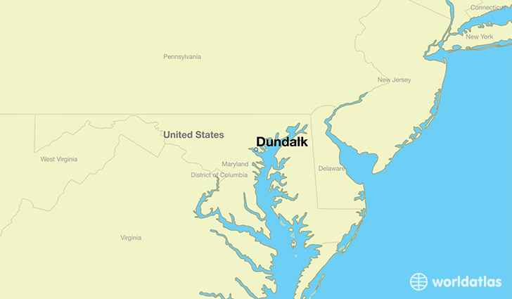 map showing the location of Dundalk