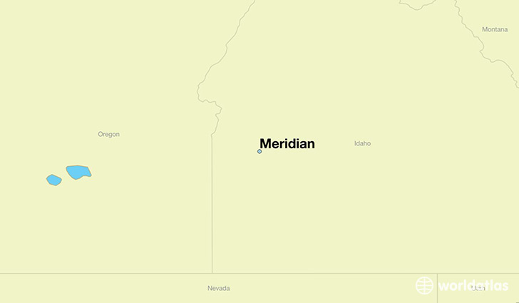 map showing the location of Meridian