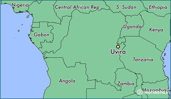 map showing the location of Uvira