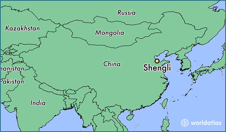map showing the location of Shengli