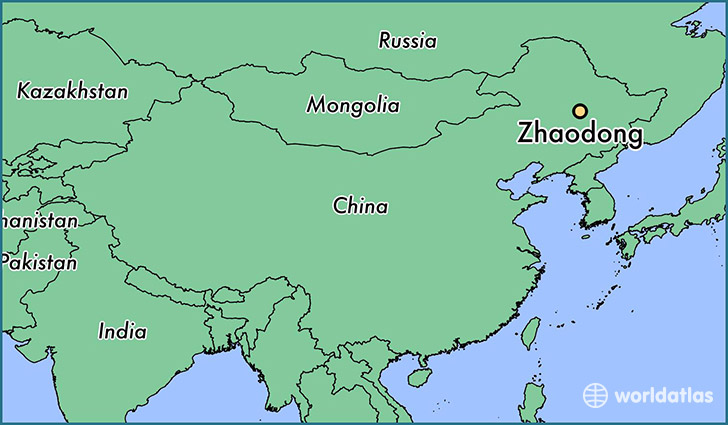 map showing the location of Zhaodong
