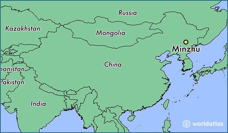 map showing the location of Minzhu