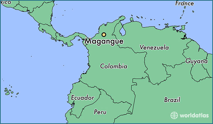 map showing the location of Magangue