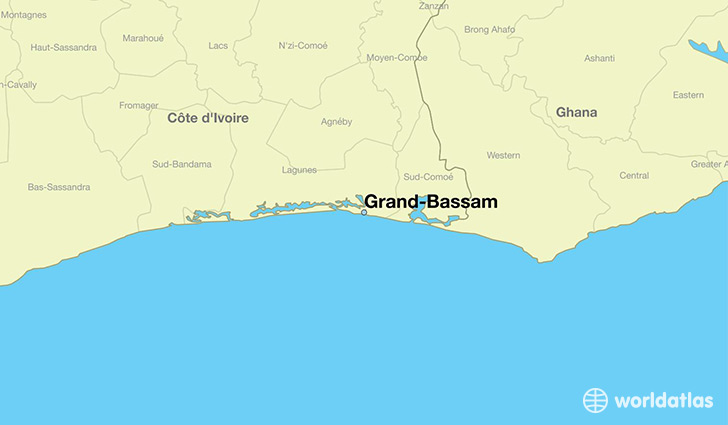 map showing the location of Grand-Bassam