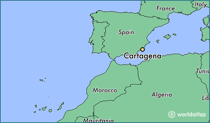 map showing the location of Cartagena