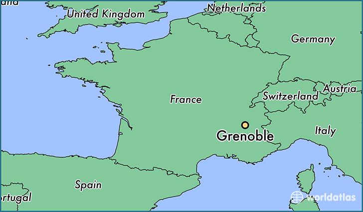 map showing the location of Grenoble