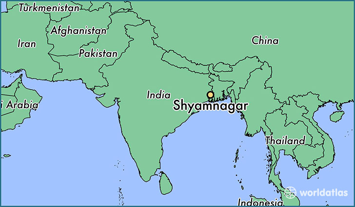 map showing the location of Shyamnagar
