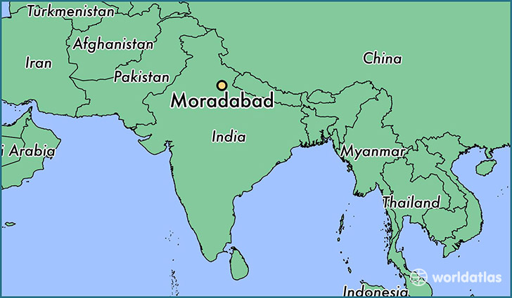 map showing the location of Moradabad