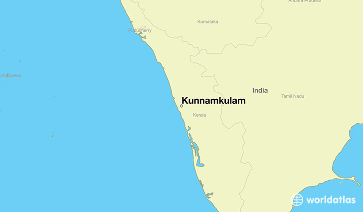 map showing the location of Kunnamkulam