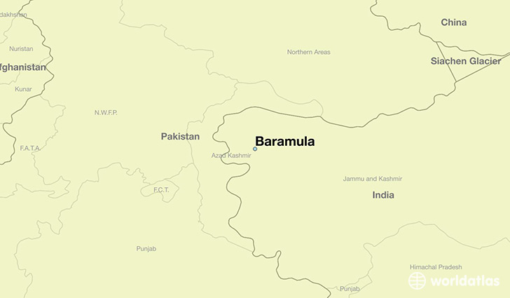 map showing the location of Baramula