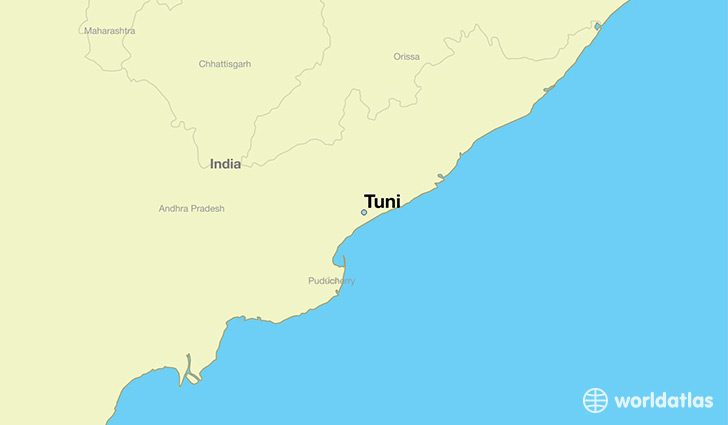 map showing the location of Tuni