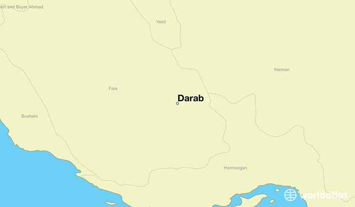 map showing the location of Darab