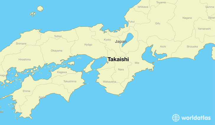 map showing the location of Takaishi