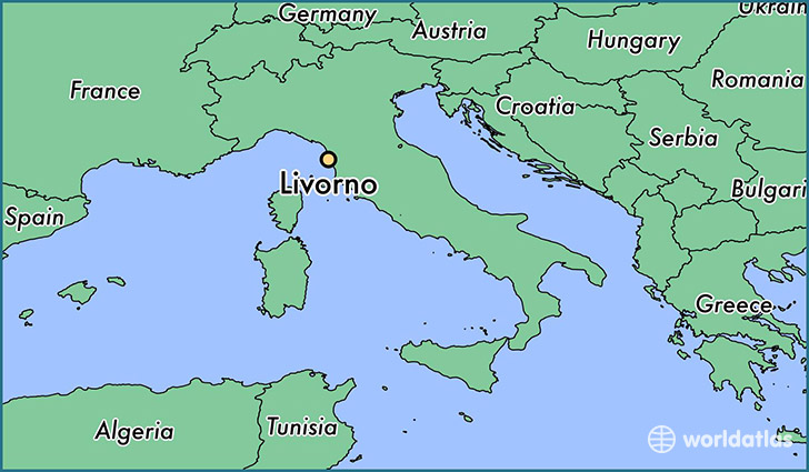 map showing the location of Livorno