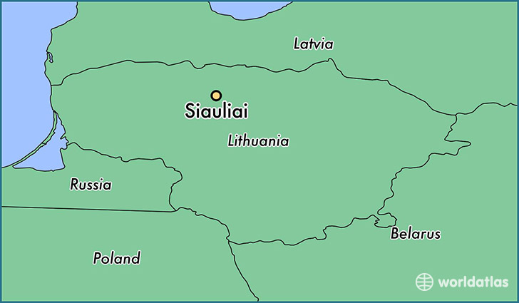 map showing the location of Siauliai