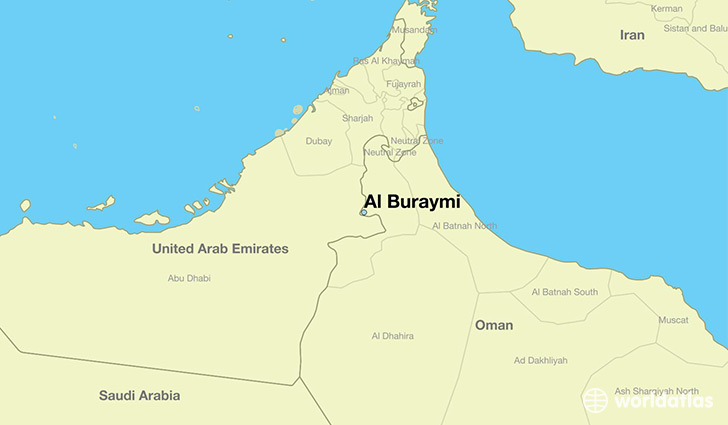 map showing the location of Al Buraymi