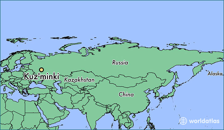 map showing the location of Kuz'minki