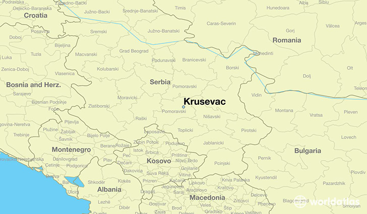 map showing the location of Krusevac