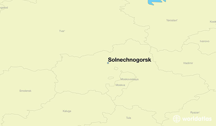 map showing the location of Solnechnogorsk