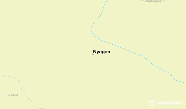 map showing the location of Nyagan