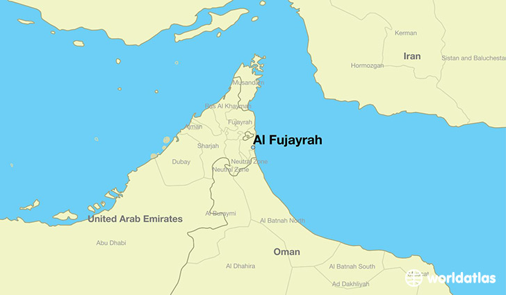 map showing the location of Al Fujayrah