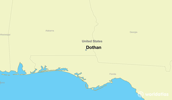 map showing the location of Dothan