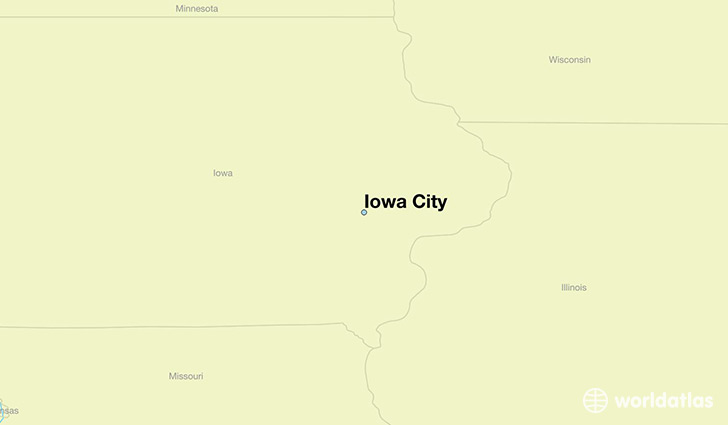 map showing the location of Iowa City