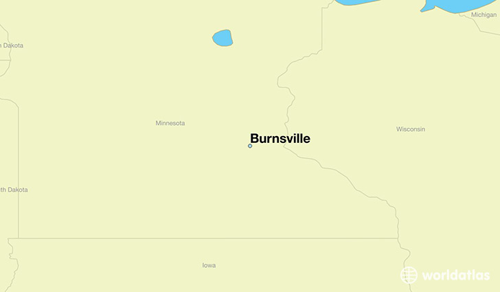 map showing the location of Burnsville