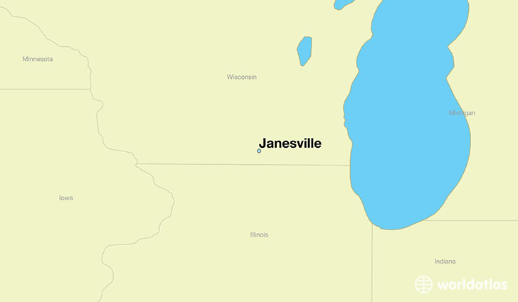 map showing the location of Janesville