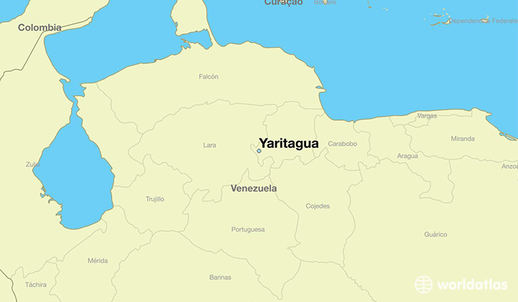 map showing the location of Yaritagua