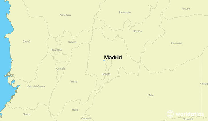 map showing the location of Madrid