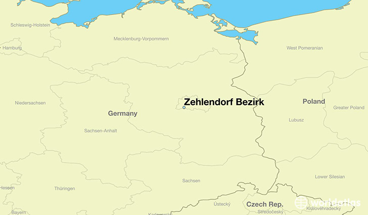 map showing the location of Zehlendorf Bezirk