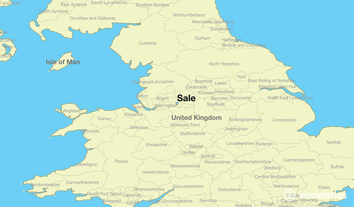map showing the location of Sale