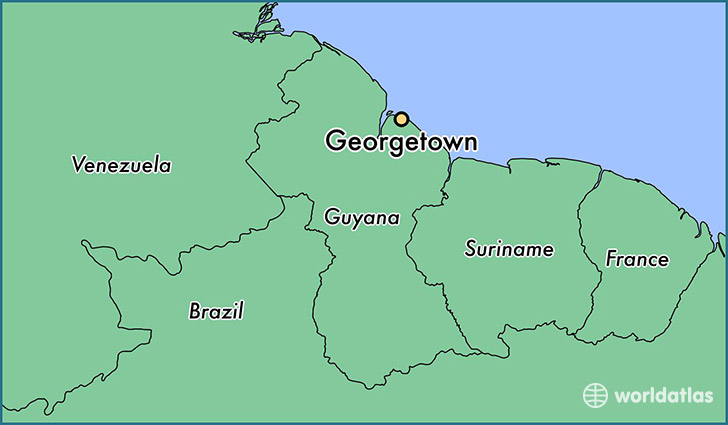 map showing the location of Georgetown