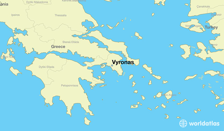 map showing the location of Vyronas