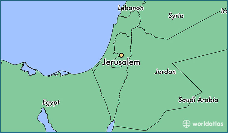 map showing the location of Jerusalem